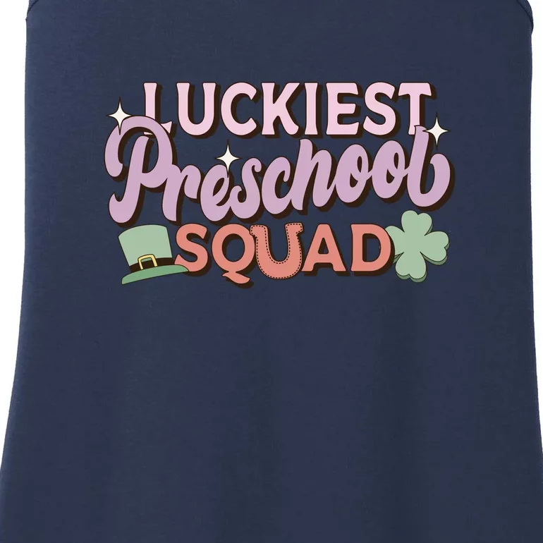 Retro St Patricks Day Teacher Gift Luckiest Preschool Squad Ladies Essential Tank