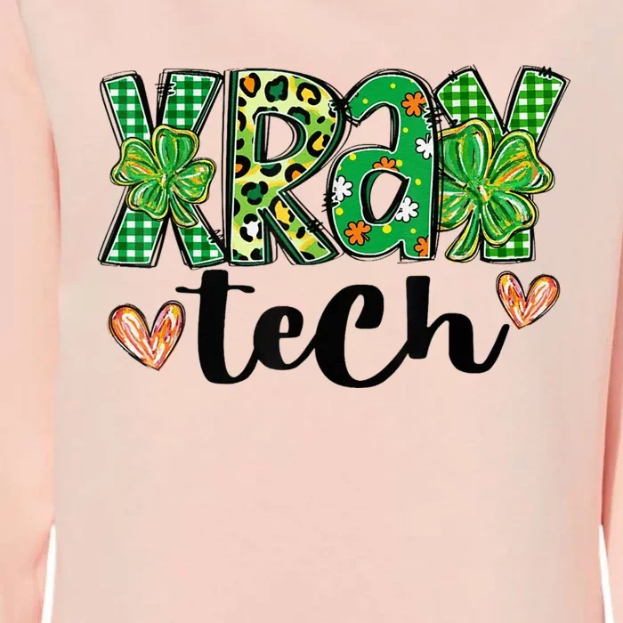 Radiology St. PatrickS Day Xray Tech Leopard Shamrock Womens California Wash Sweatshirt