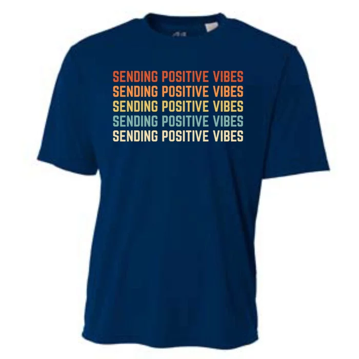 Retro Sending Positive Vibes Saying Cooling Performance Crew T-Shirt