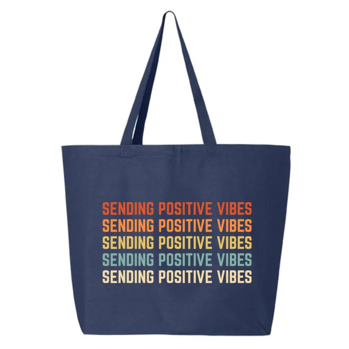 Retro Sending Positive Vibes Saying 25L Jumbo Tote