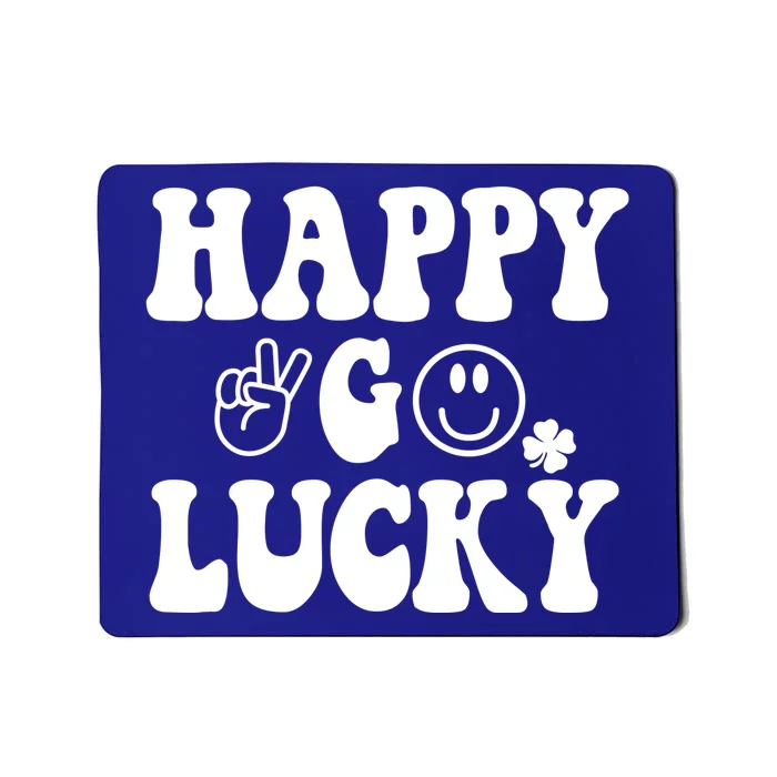 Retro St Patrick's Day Happy Go Lucky Shamrock Irish Clover Gift Mousepad