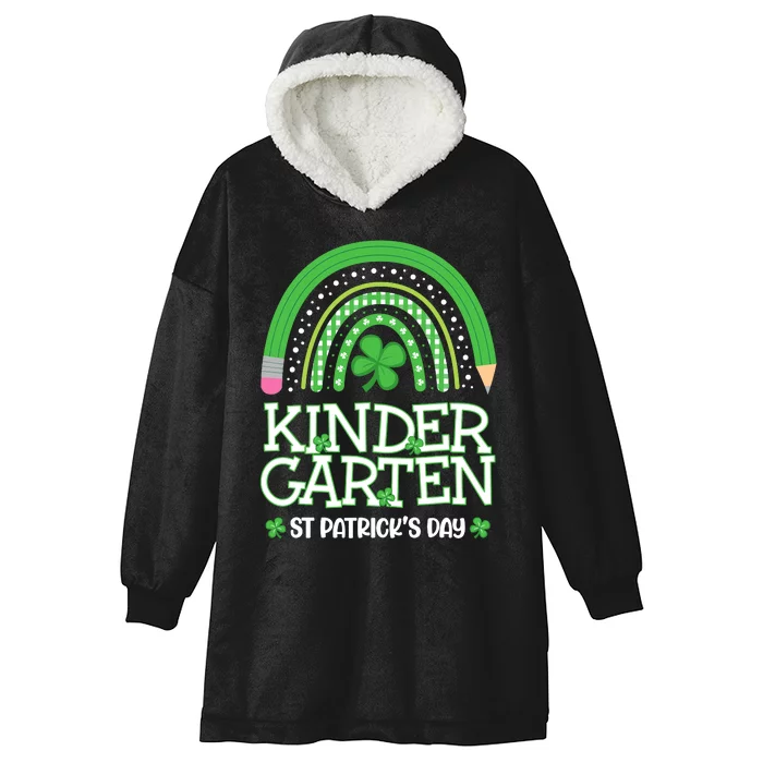 Rainbow St Patricks Day Kindergarten Teacher Wo Girl Hooded Wearable Blanket