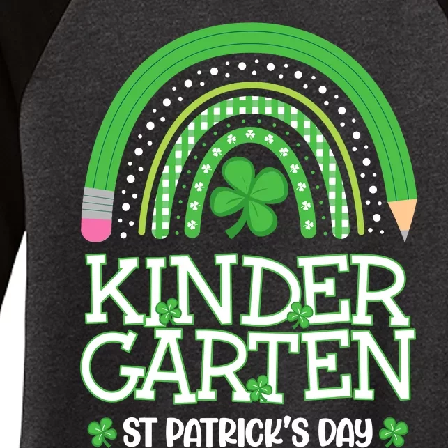 Rainbow St Patricks Day Kindergarten Teacher Wo Girl Women's Tri-Blend 3/4-Sleeve Raglan Shirt