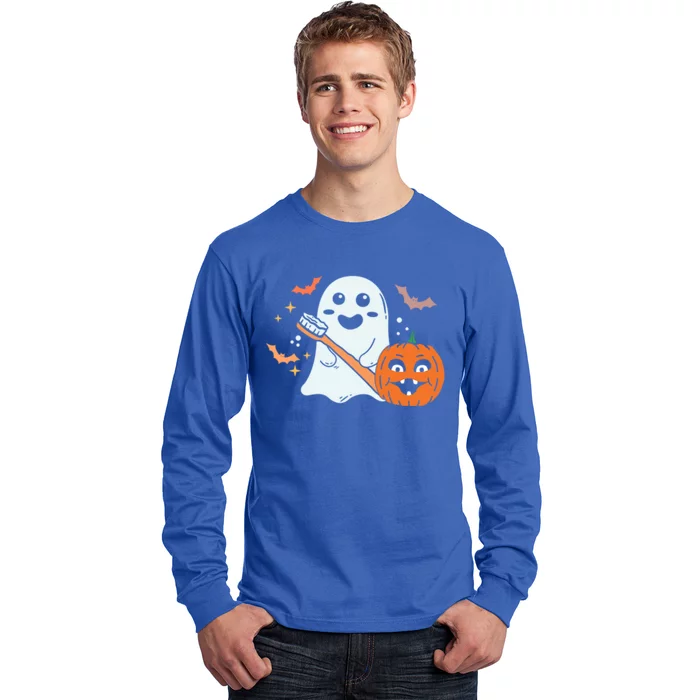 Retro Spooky Pediatric Dentist Dental Assistance Halloween Meaningful Gift Long Sleeve Shirt