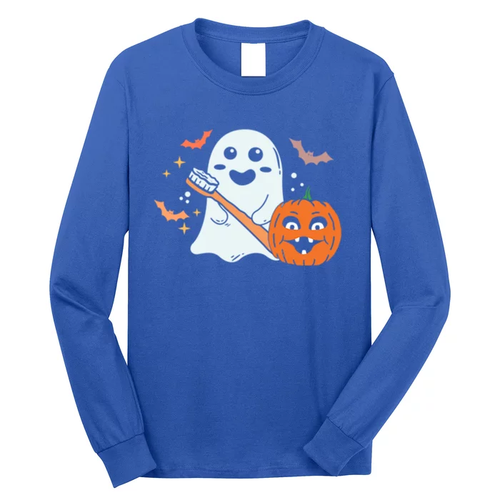 Retro Spooky Pediatric Dentist Dental Assistance Halloween Meaningful Gift Long Sleeve Shirt