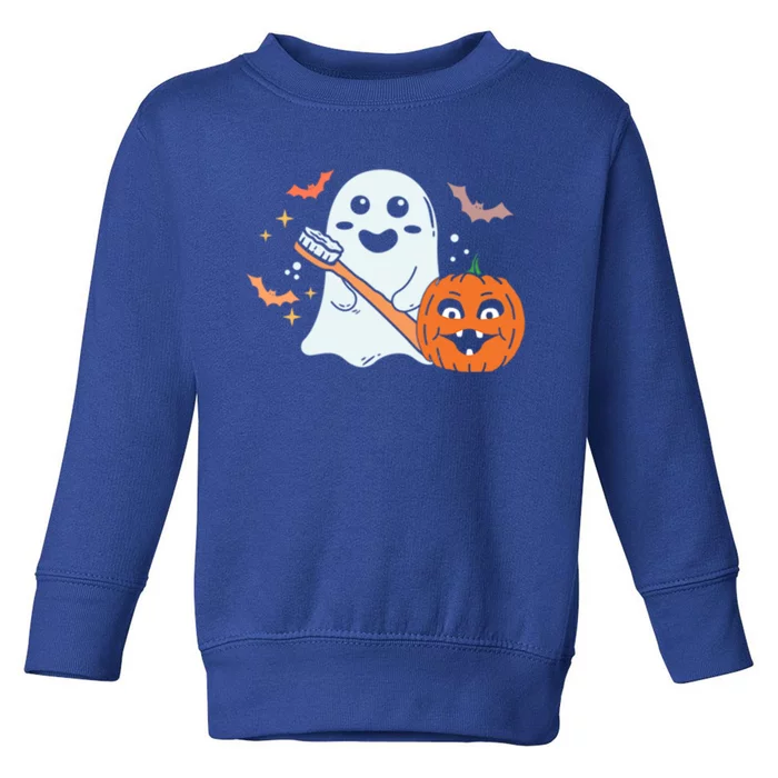 Retro Spooky Pediatric Dentist Dental Assistance Halloween Meaningful Gift Toddler Sweatshirt