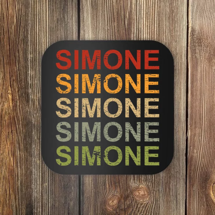 Retro Simone Personalized Simone Name Girl Woman Simone Coaster