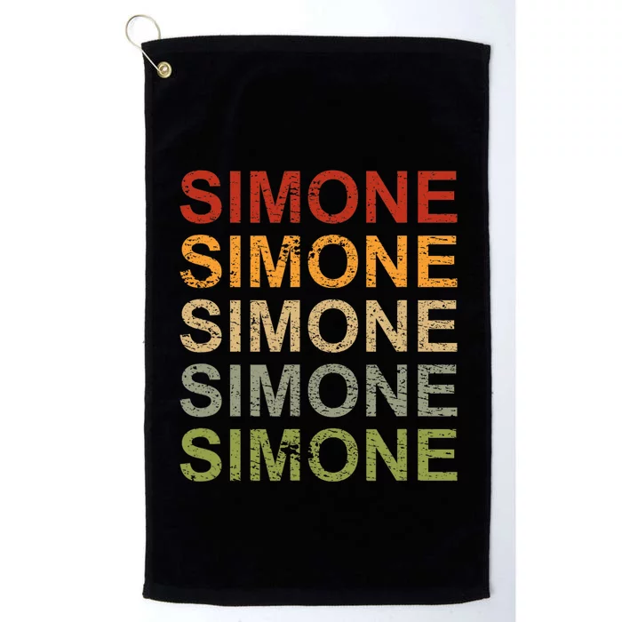 Retro Simone Personalized Simone Name Girl Woman Simone Platinum Collection Golf Towel