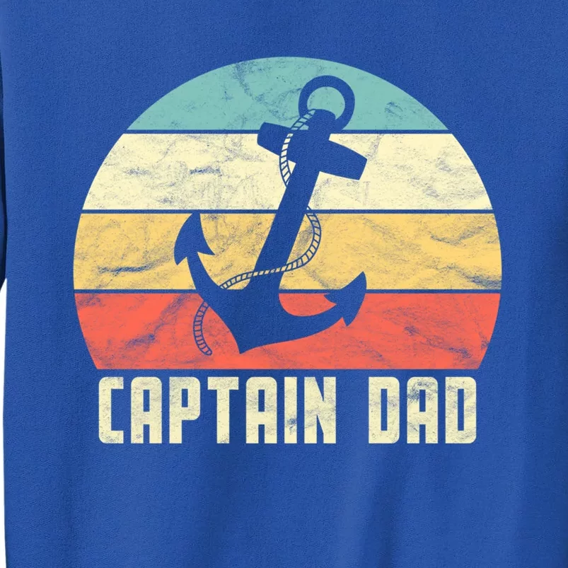 Retro Super Papa Captain Dad Son Daughter Fathers Day Funny Gift Tall Sweatshirt