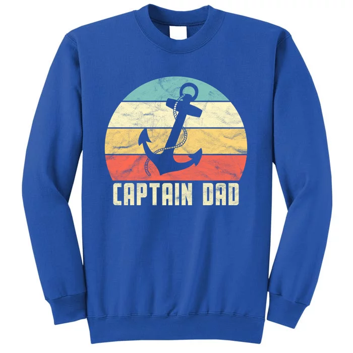 Retro Super Papa Captain Dad Son Daughter Fathers Day Funny Gift Tall Sweatshirt