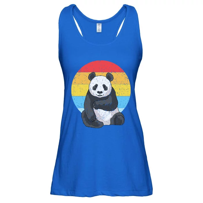 Retro Sunset Panda Gift Kawaii Vintage Panda Gift Ladies Essential Flowy Tank