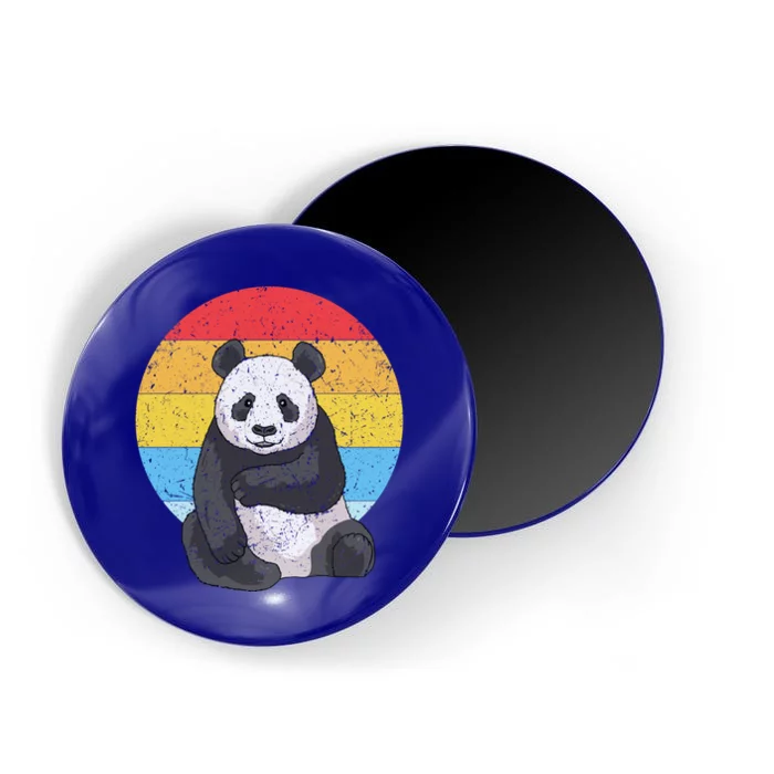 Retro Sunset Panda Gift Kawaii Vintage Panda Gift Magnet