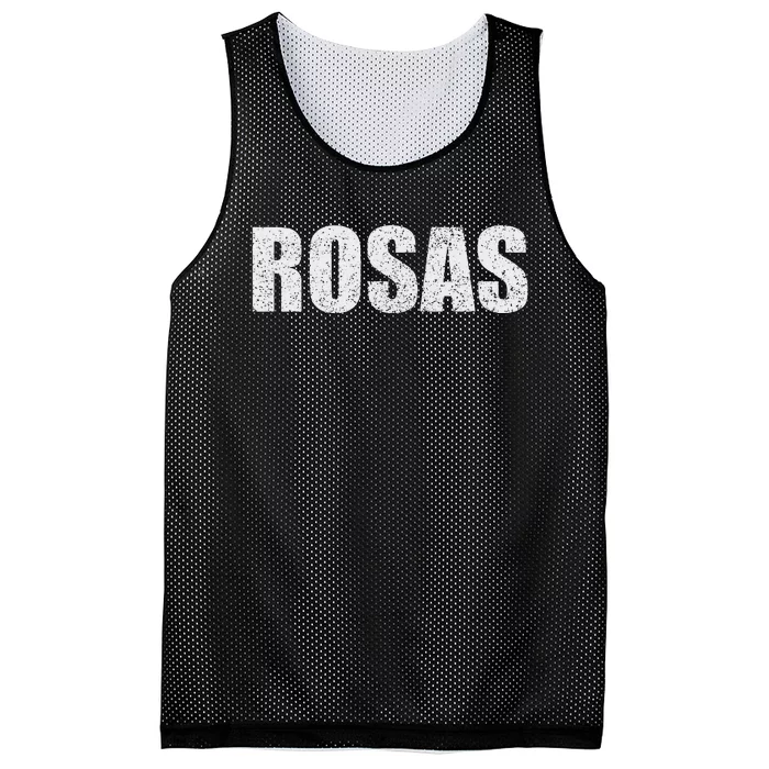 Rosas Surname Retro Hispanic Mexican Spanish Family Mesh Reversible Basketball Jersey Tank