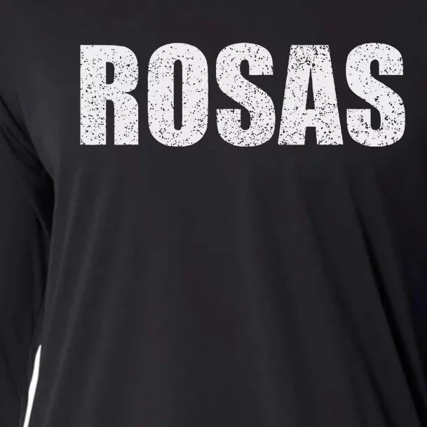 Rosas Surname Retro Hispanic Mexican Spanish Family Cooling Performance Long Sleeve Crew