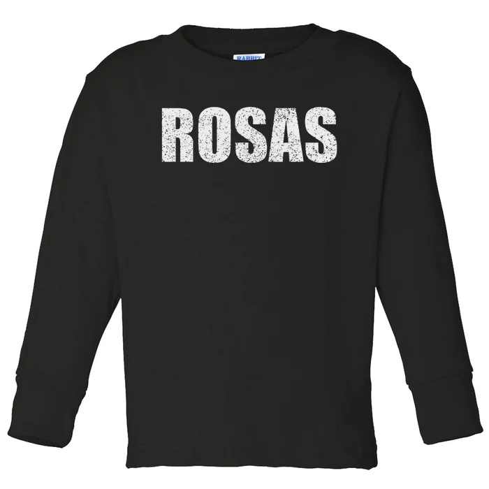 Rosas Surname Retro Hispanic Mexican Spanish Family Toddler Long Sleeve Shirt