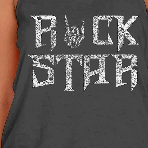 Rock Star Rock On Band Rock And Roll Concert Band Women's Knotted Racerback Tank