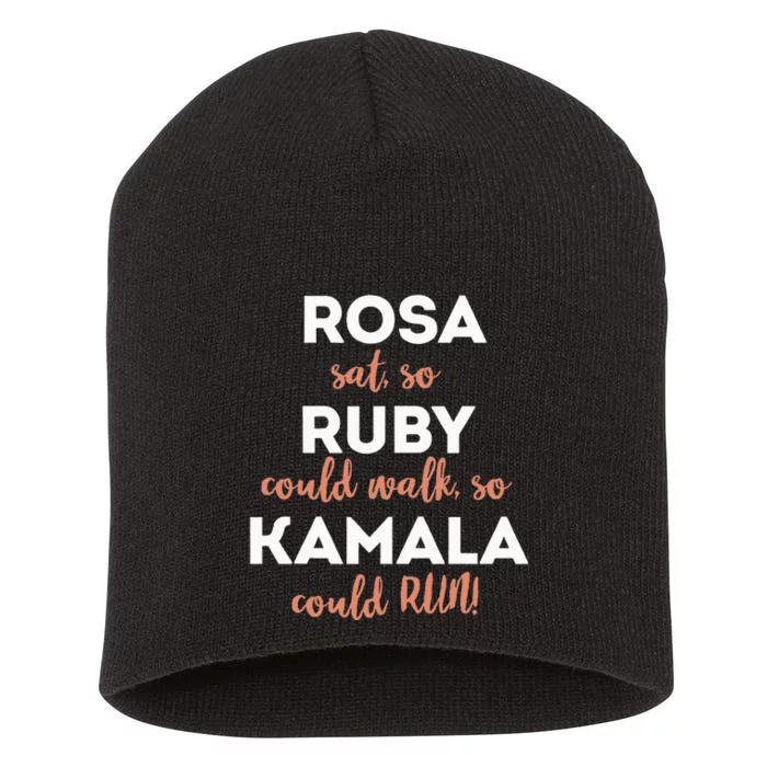 Rosa Sat Ruby Could Walk Kamala Could Run Short Acrylic Beanie