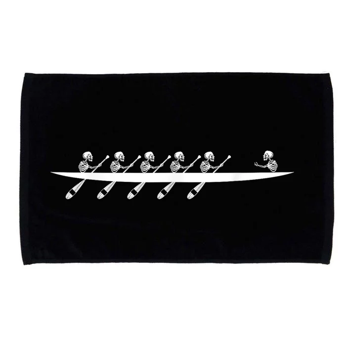 Rowing Skeleton Row Boats Paddle Coxswain Halloween Microfiber Hand Towel