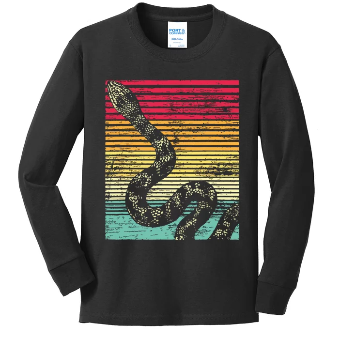 Retro Snake Kids Long Sleeve Shirt