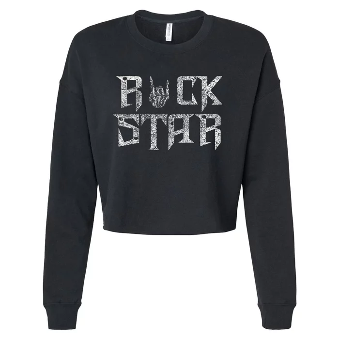 Rock Star Rock On Band Rock And Roll Concert Band S Cropped Pullover Crew