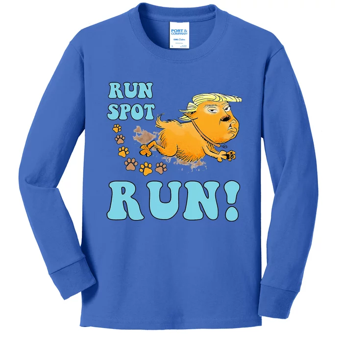 Run Spot Run Funny Run Spot Run Kids Long Sleeve Shirt