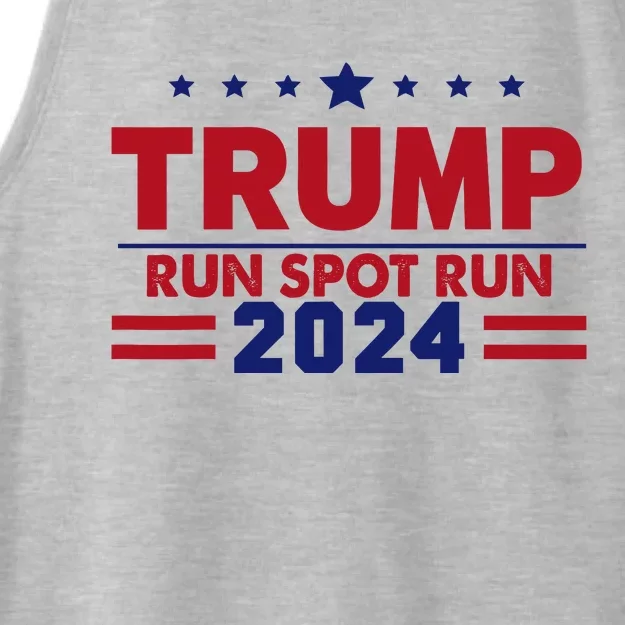 Run Spot Run Trump 2024 Ladies Tri-Blend Wicking Tank