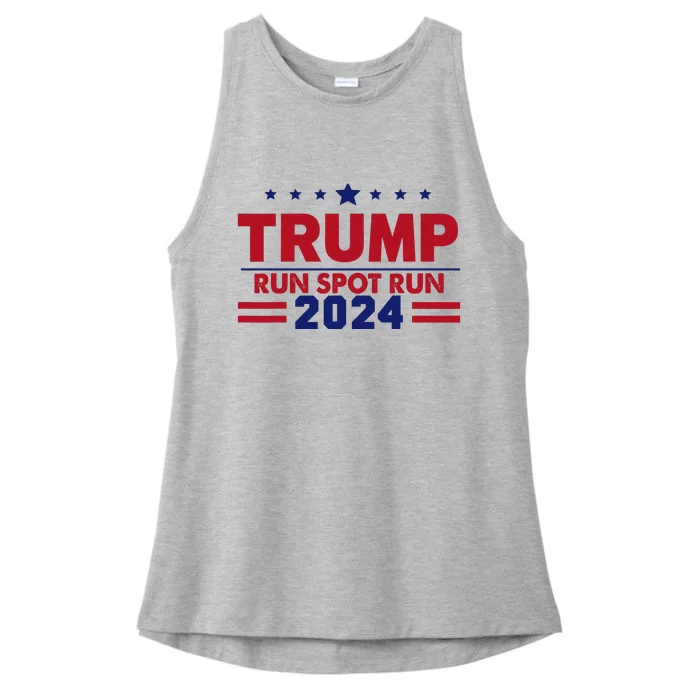 Run Spot Run Trump 2024 Ladies Tri-Blend Wicking Tank