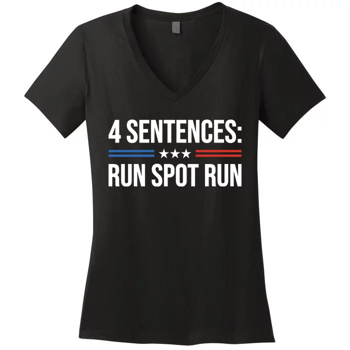 Run Spot Run Trump 2024 Women's V-Neck T-Shirt