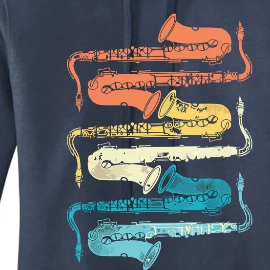 Retro Saxophone Women's Pullover Hoodie