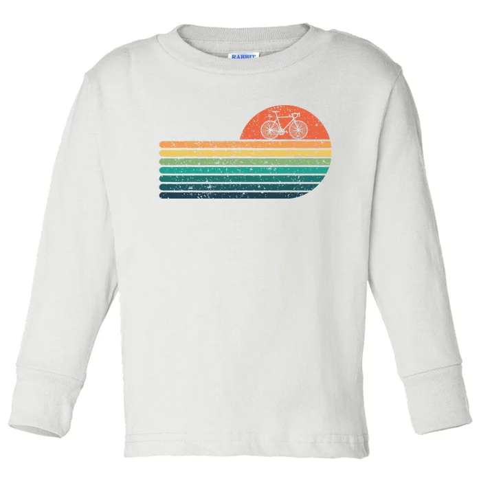 Retro Sunset Road Bike Bicycle Vintage Cycling Toddler Long Sleeve Shirt