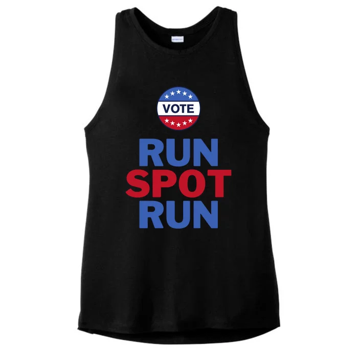 Run Spot Run Trump 2024 Ladies Tri-Blend Wicking Tank