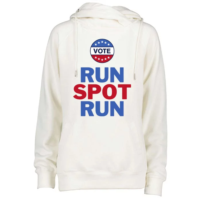 Run Spot Run Trump 2024 Womens Funnel Neck Pullover Hood