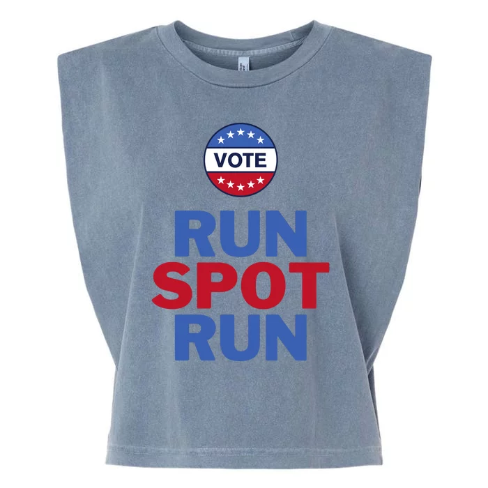 Run Spot Run Trump 2024 Garment-Dyed Women's Muscle Tee