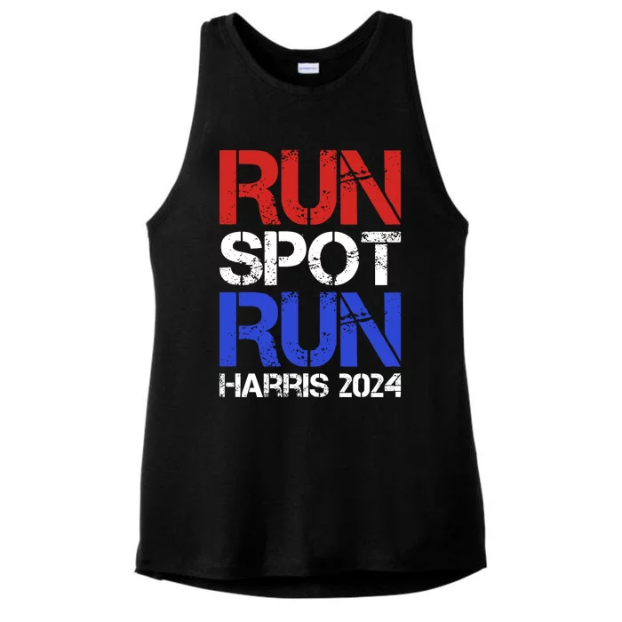 Run Spot Run Trump 2024 Ladies Tri-Blend Wicking Tank