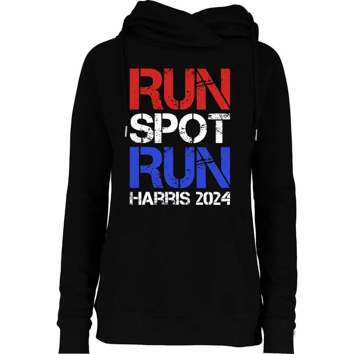 Run Spot Run Trump 2024 Womens Funnel Neck Pullover Hood