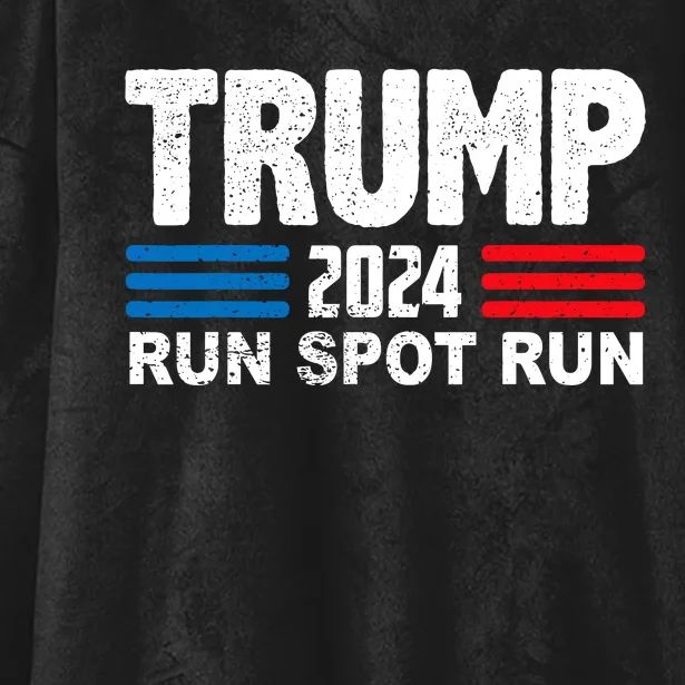 Run Spot Run Trump 2024 Hooded Wearable Blanket