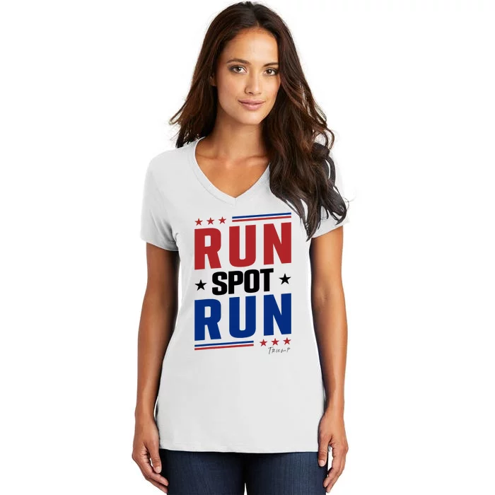 Run Spot Run Women's V-Neck T-Shirt