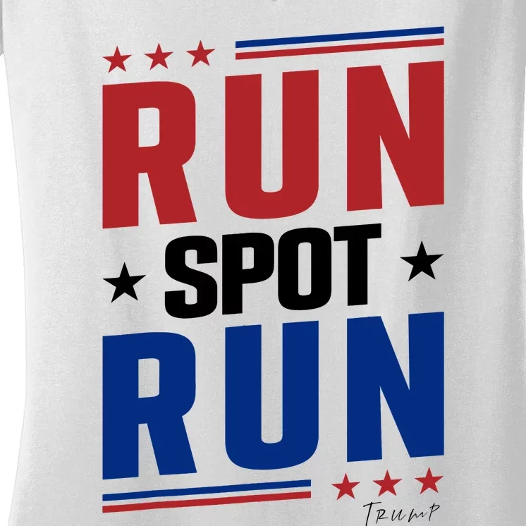 Run Spot Run Women's V-Neck T-Shirt