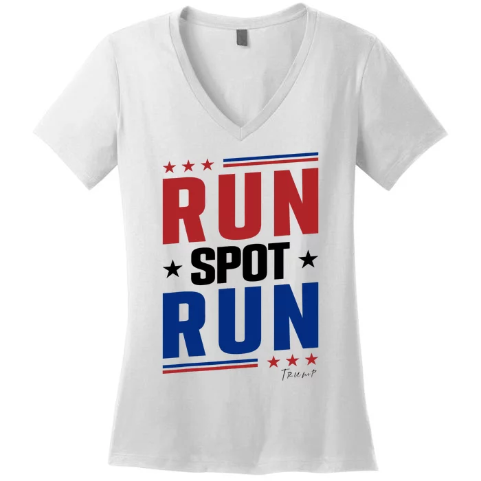 Run Spot Run Women's V-Neck T-Shirt