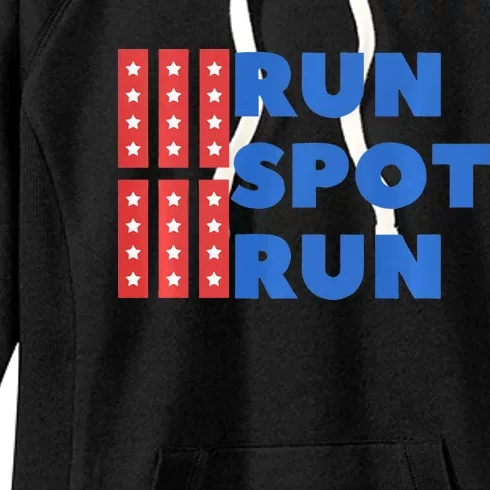 Run Spot Run Trump 2024 Debate Quote Funny Political Women's Fleece Hoodie