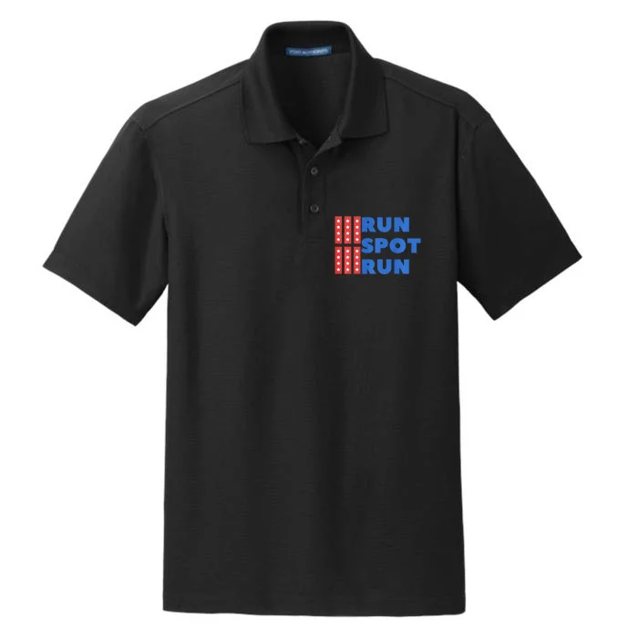 Run Spot Run Trump 2024 Debate Quote Funny Political Dry Zone Grid Performance Polo