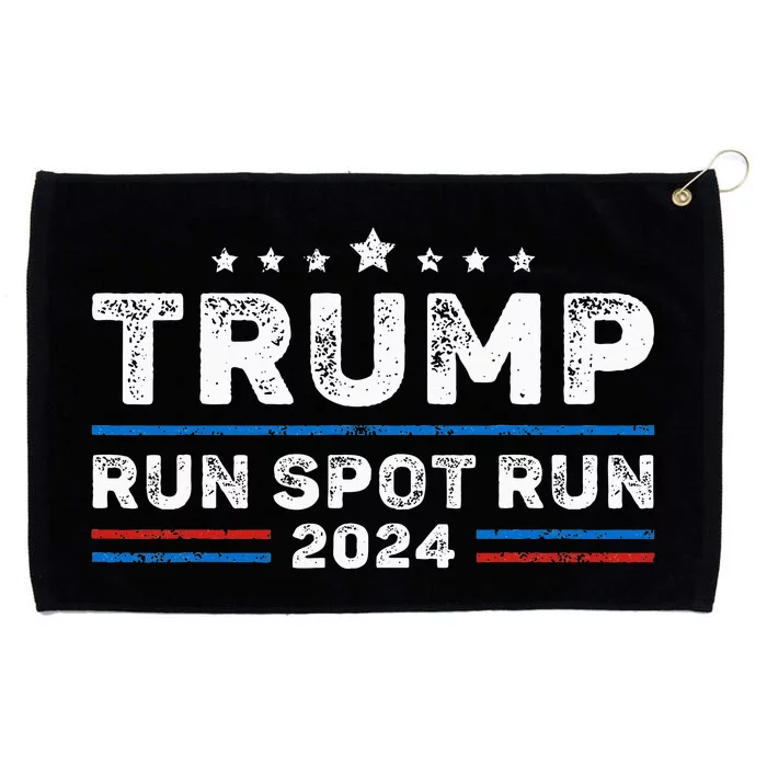 Run Spot Run! Funny Donald Trump Debate Quote 2024 Kamala Grommeted Golf Towel