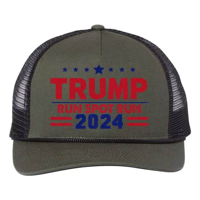 Run Spot Run! Funny Donald Trump Debate Quote 2024 Kamala Retro Rope Trucker Hat Cap