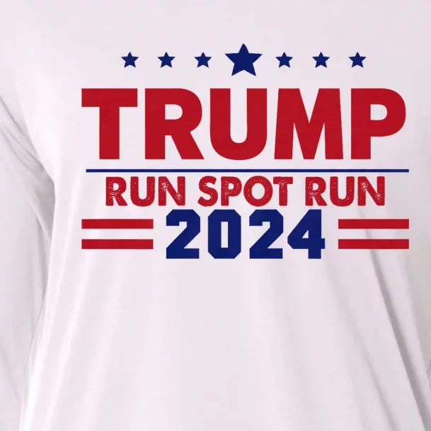 Run Spot Run! Funny Donald Trump Debate Quote 2024 Kamala Cooling Performance Long Sleeve Crew