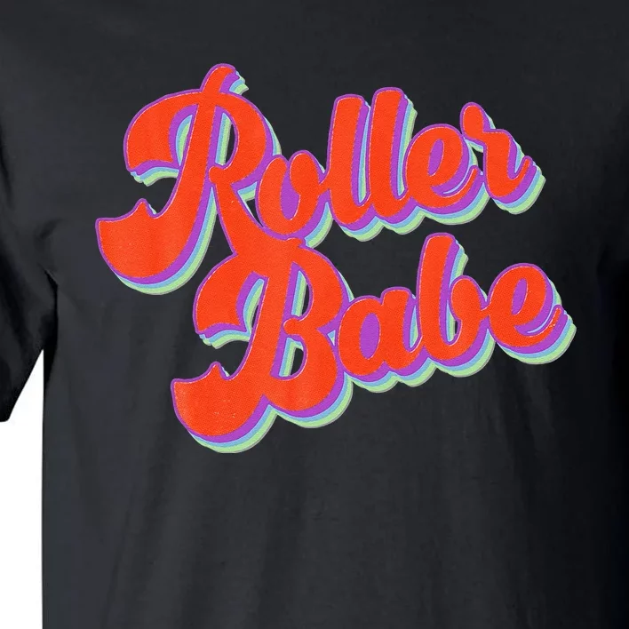 Roller Skate Retro 70s Derby Skater Babe Roller Disco Tall T-Shirt