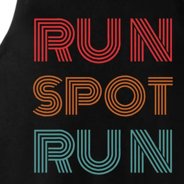 Run Spot Run Trump 2024 Funny Election Spot Run Trump 2024 Ladies Tri-Blend Wicking Tank