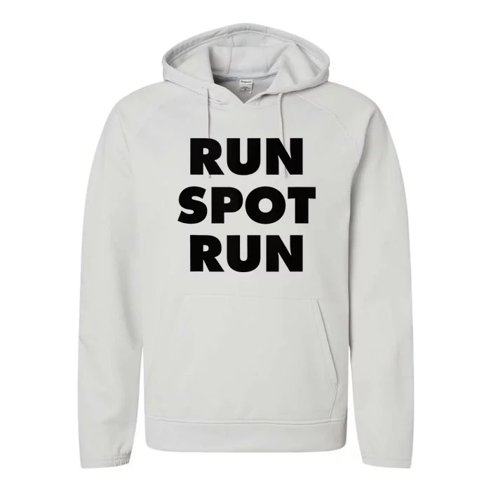 Run Spot Run Funny Donald Trump Kamala Harris Election 2024 Performance Fleece Hoodie