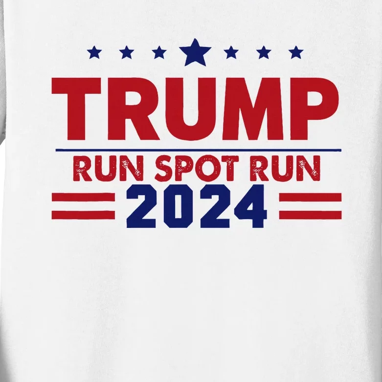 Run Spot Run! Funny Donald Trump Debate Quote 2024 Kids Long Sleeve Shirt