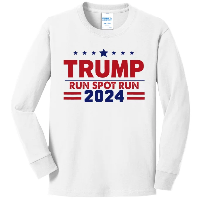 Run Spot Run! Funny Donald Trump Debate Quote 2024 Kids Long Sleeve Shirt