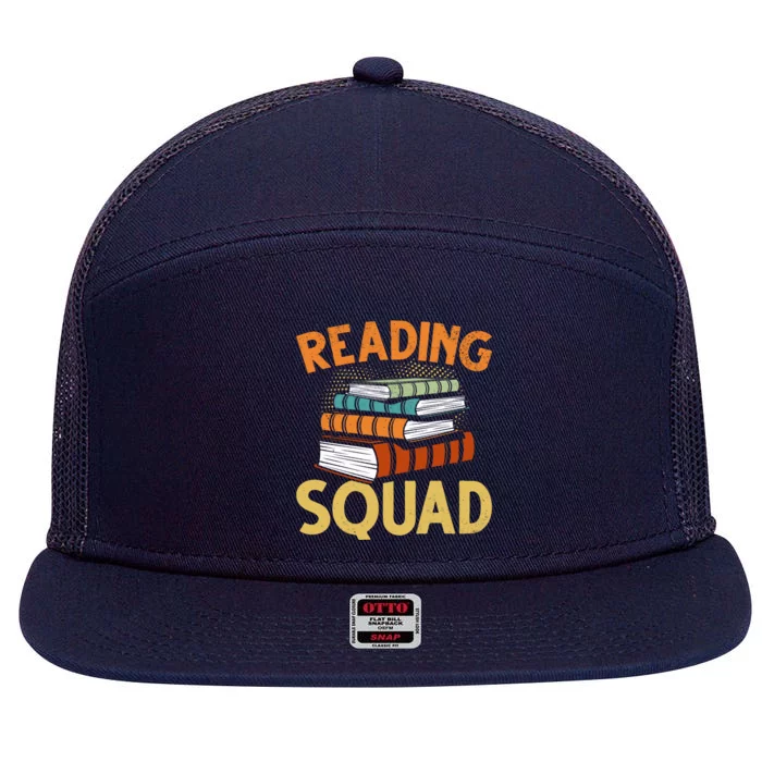 Reading Squad Reading Teachers Reading Teacher Appreciation Cool Gift 7 Panel Mesh Trucker Snapback Hat